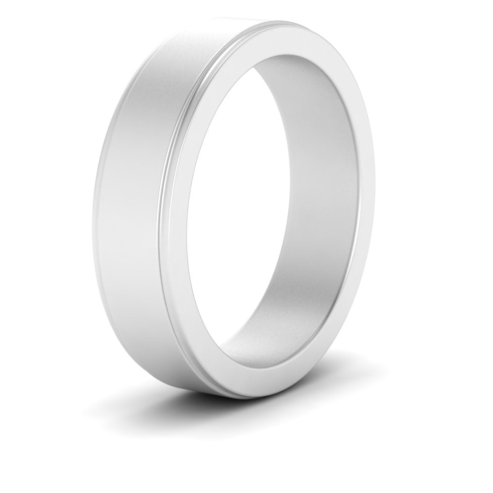 Simple Flat Wedding Band 4MM Fascinating Diamonds