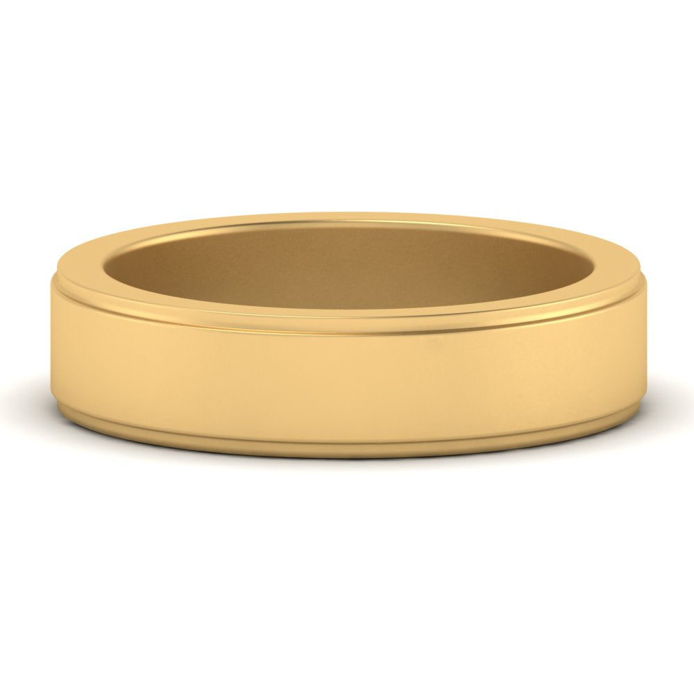 Simple Flat Wedding Band 4MM Fascinating Diamonds