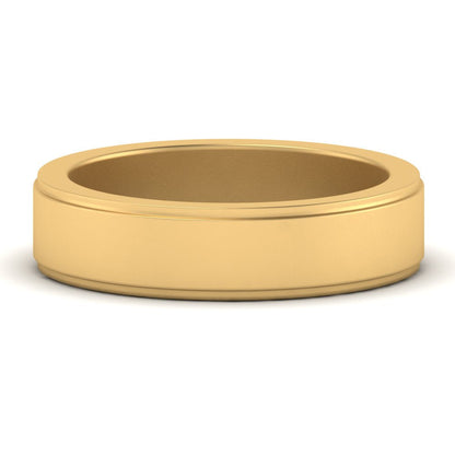 Simple Flat Wedding Band 4MM Fascinating Diamonds