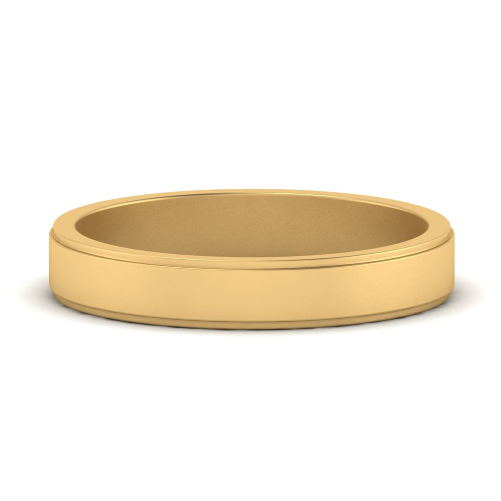 Simple Flat Wedding Band 4MM Fascinating Diamonds