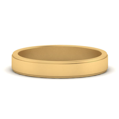 Simple Flat Wedding Band 4MM Fascinating Diamonds