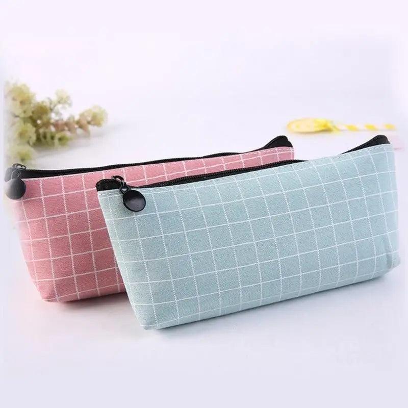 Simple Striped Color Design Pencil Cases For Students Retro Large Capacity Stationery School Pouch Stevvex