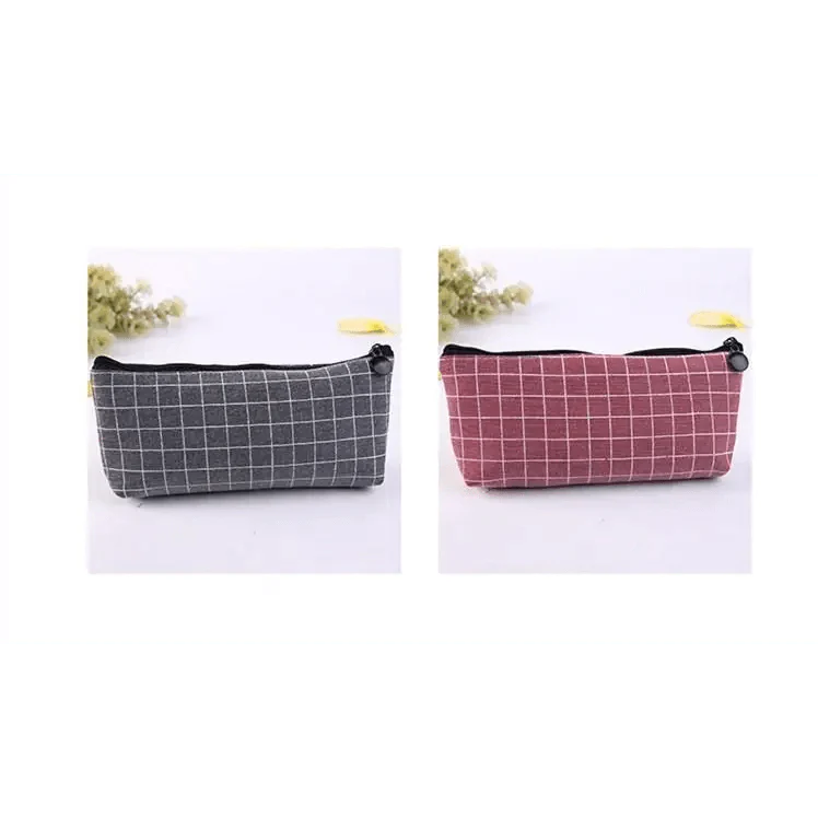 Simple Striped Color Design Pencil Cases For Students Retro Large Capacity Stationery School Pouch Stevvex