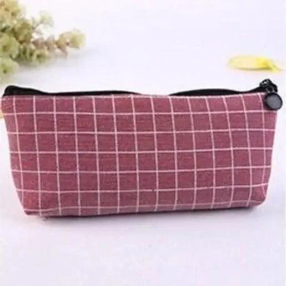 Simple Striped Color Design Pencil Cases For Students Retro Large Capacity Stationery School Pouch Stevvex