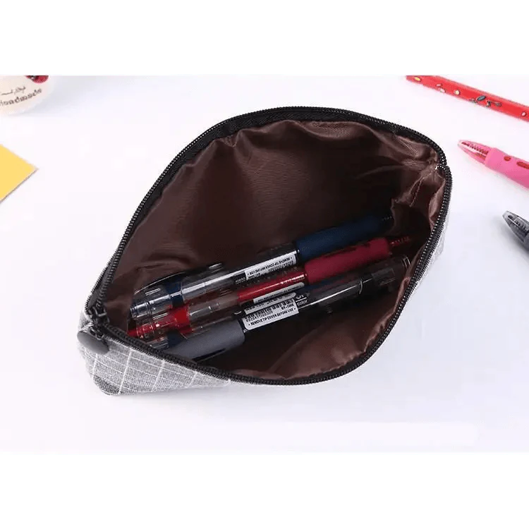 Simple Striped Color Design Pencil Cases For Students Retro Large Capacity Stationery School Pouch Stevvex