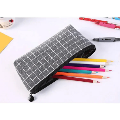 Simple Striped Color Design Pencil Cases For Students Retro Large Capacity Stationery School Pouch Stevvex