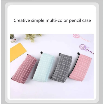 Simple Striped Color Design Pencil Cases For Students Retro Large Capacity Stationery School Pouch Stevvex
