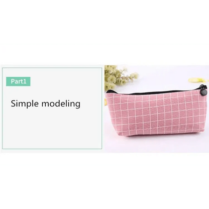 Simple Striped Color Design Pencil Cases For Students Retro Large Capacity Stationery School Pouch Stevvex