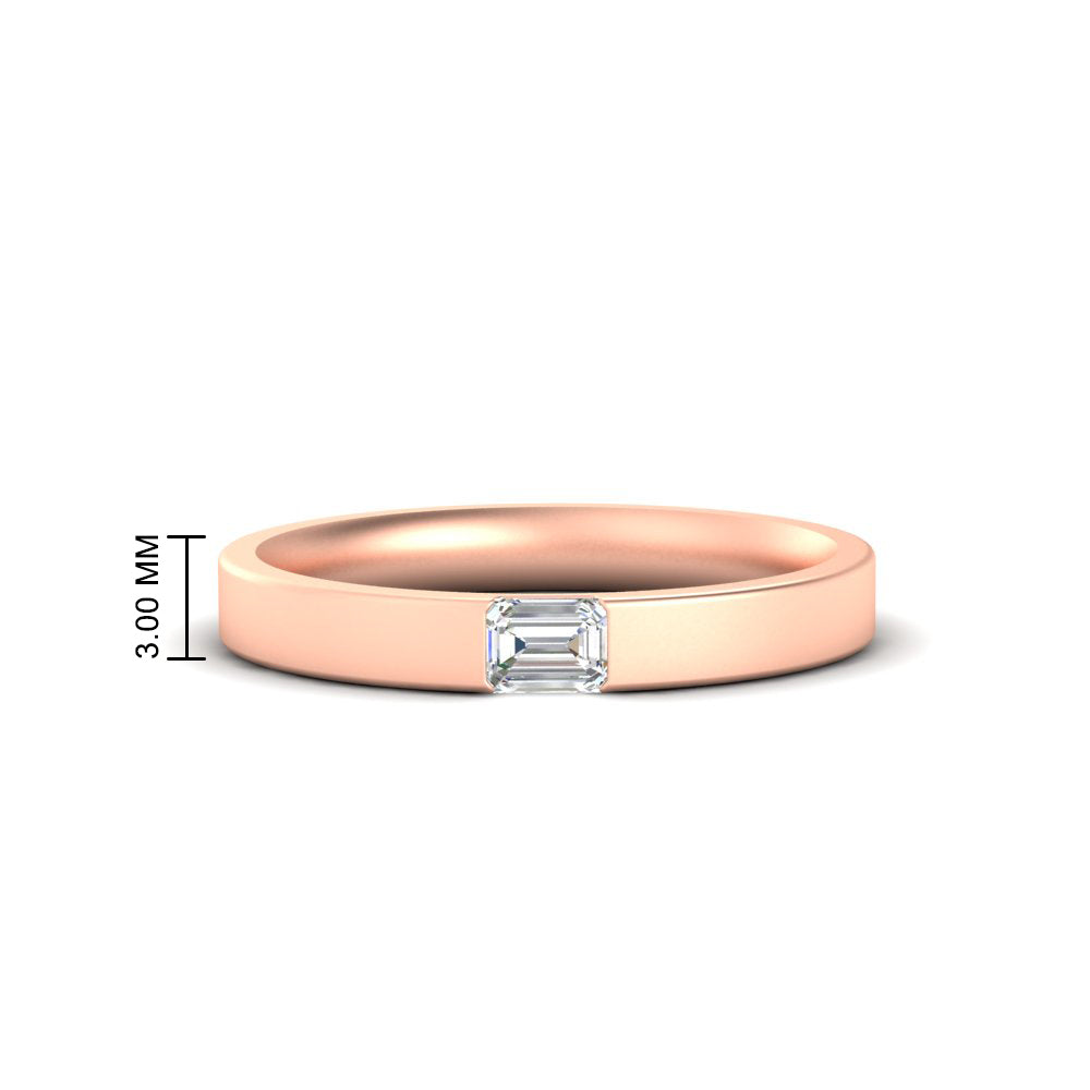 Single Emerald Mens Wedding Band Fascinating Diamonds