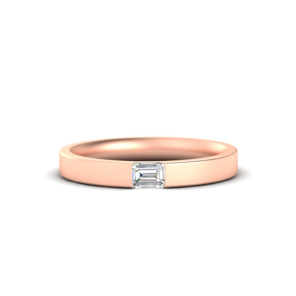 Single Emerald Mens Wedding Band Fascinating Diamonds