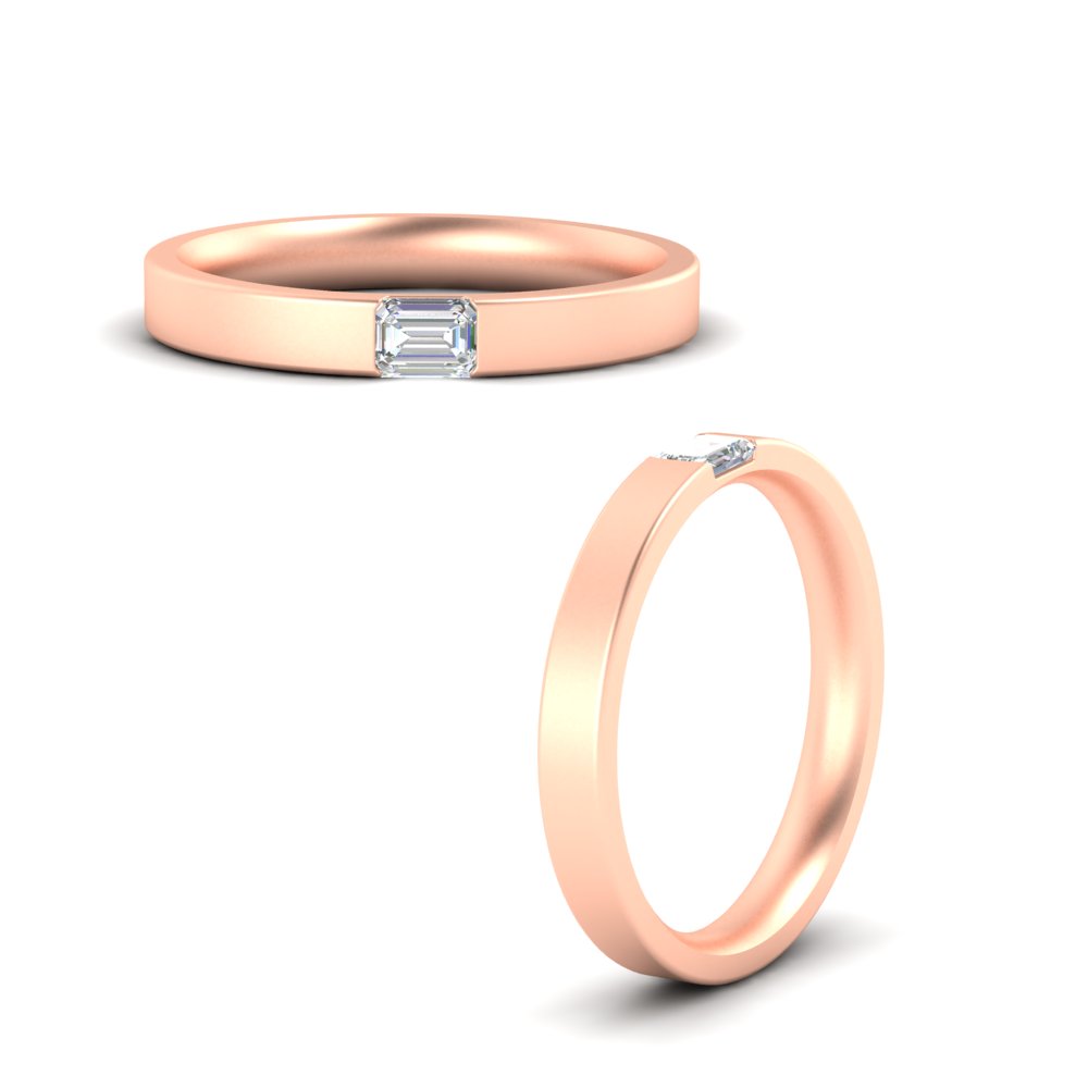 Single Emerald Mens Wedding Band Fascinating Diamonds