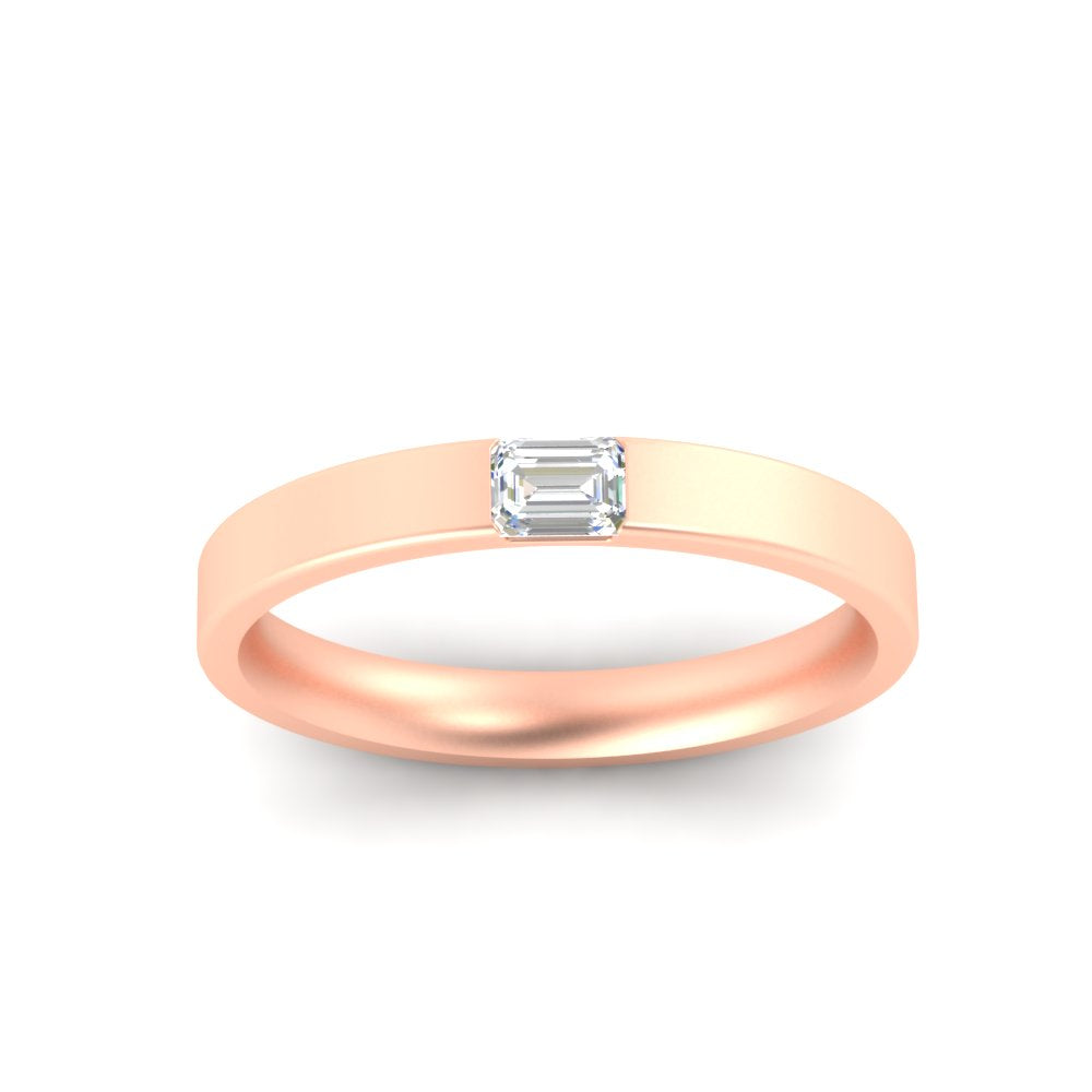 Single Emerald Mens Wedding Band Fascinating Diamonds