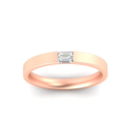 Single Emerald Mens Wedding Band Fascinating Diamonds