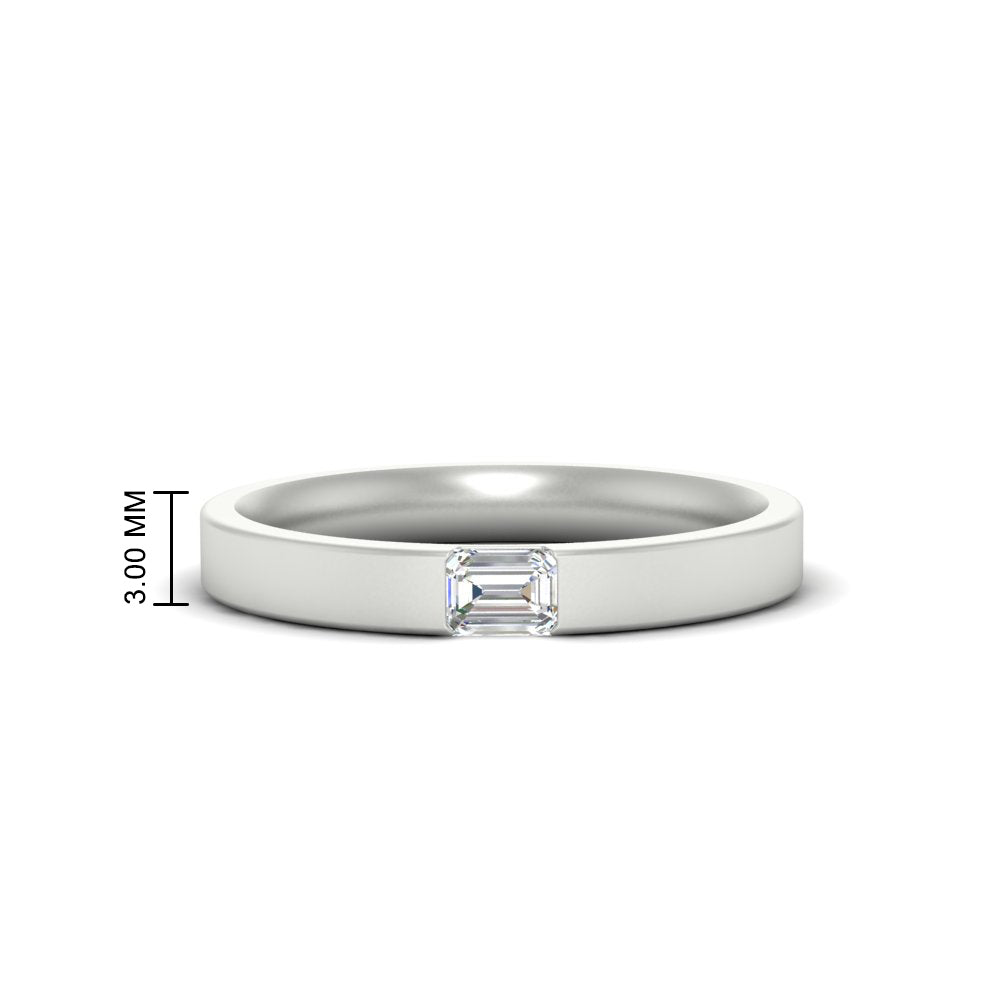 Single Emerald Mens Wedding Band Fascinating Diamonds