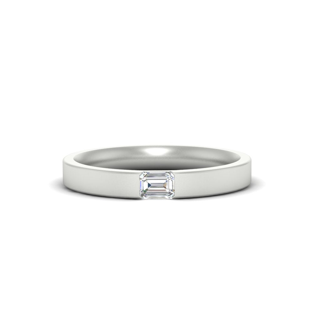 Single Emerald Mens Wedding Band Fascinating Diamonds
