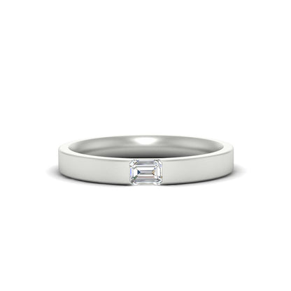 Single Emerald Mens Wedding Band Fascinating Diamonds
