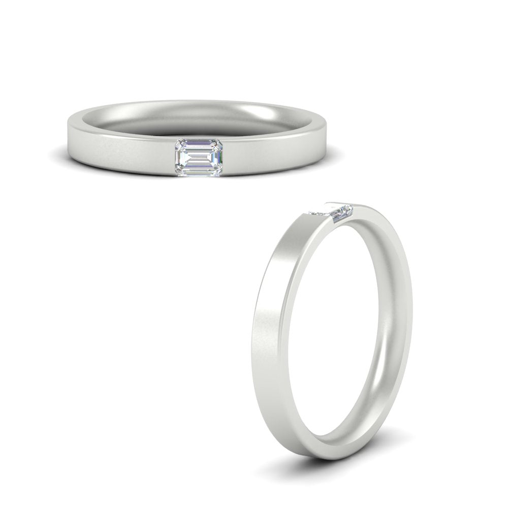 Single Emerald Mens Wedding Band Fascinating Diamonds