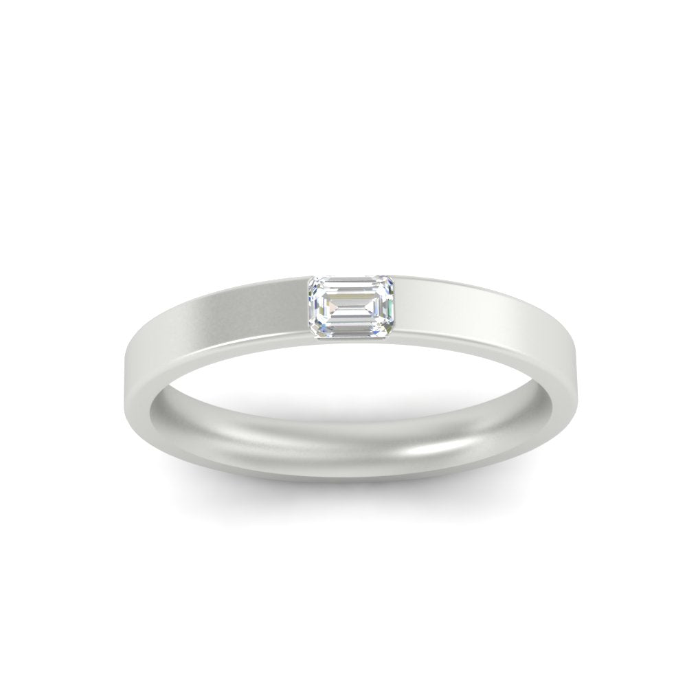 Single Emerald Mens Wedding Band Fascinating Diamonds