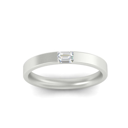 Single Emerald Mens Wedding Band Fascinating Diamonds