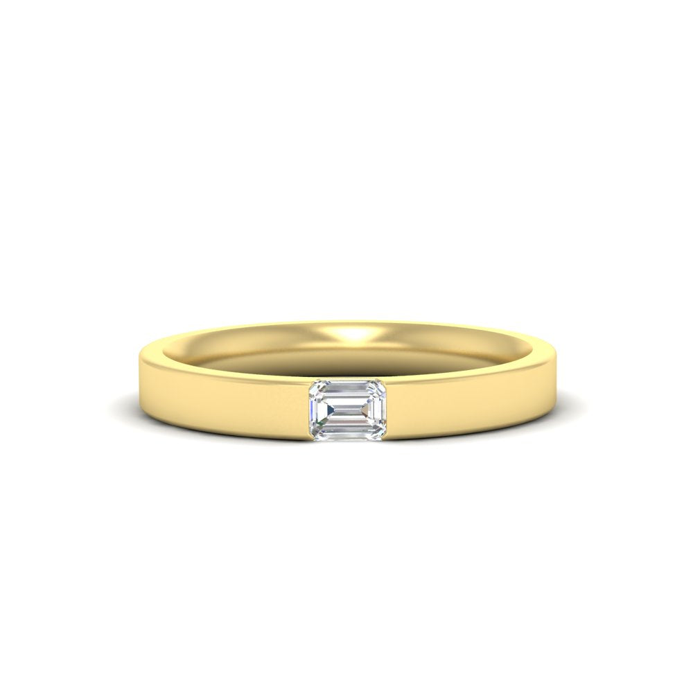 Single Emerald Mens Wedding Band Fascinating Diamonds