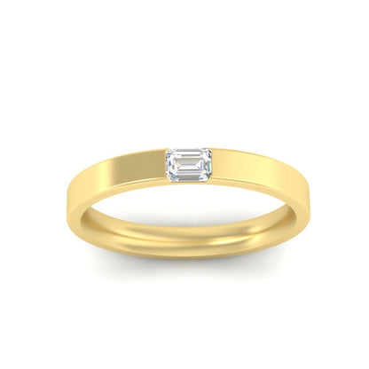 Single Emerald Mens Wedding Band Fascinating Diamonds