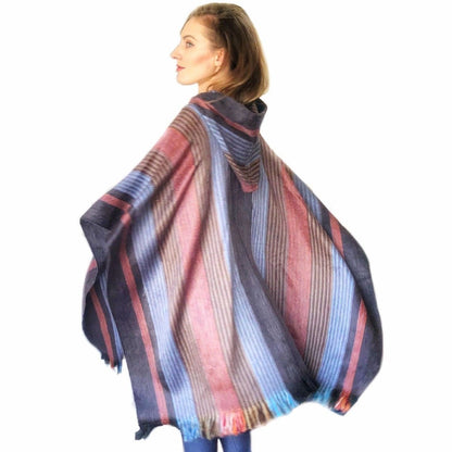 Six Band Alpaca Poncho Purely Alpaca
