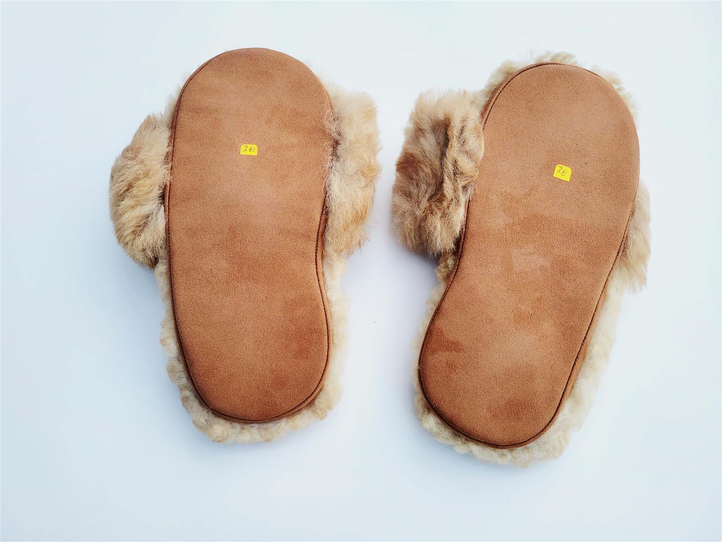 Slide-In Fluffy Furry Fuzzy Alpaca Fur Slippers Purely Alpaca