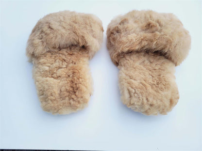 Slide-In Fluffy Furry Fuzzy Alpaca Fur Slippers Purely Alpaca