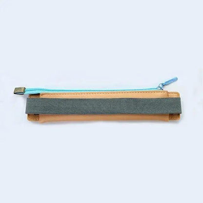 Slim Leather Unique Design Pencil Case Book Holder Pouch With Elastic Band For Notebook Fashion School Pen Case Stevvex