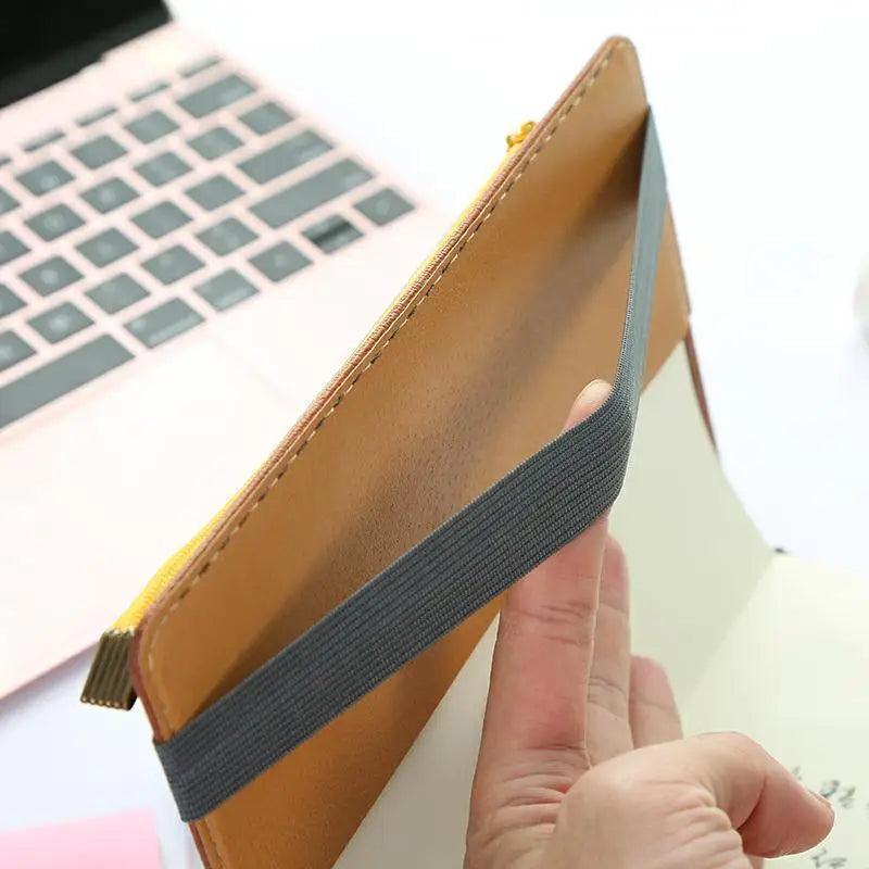 Slim Leather Unique Design Pencil Case Book Holder Pouch With Elastic Band For Notebook Fashion School Pen Case Stevvex