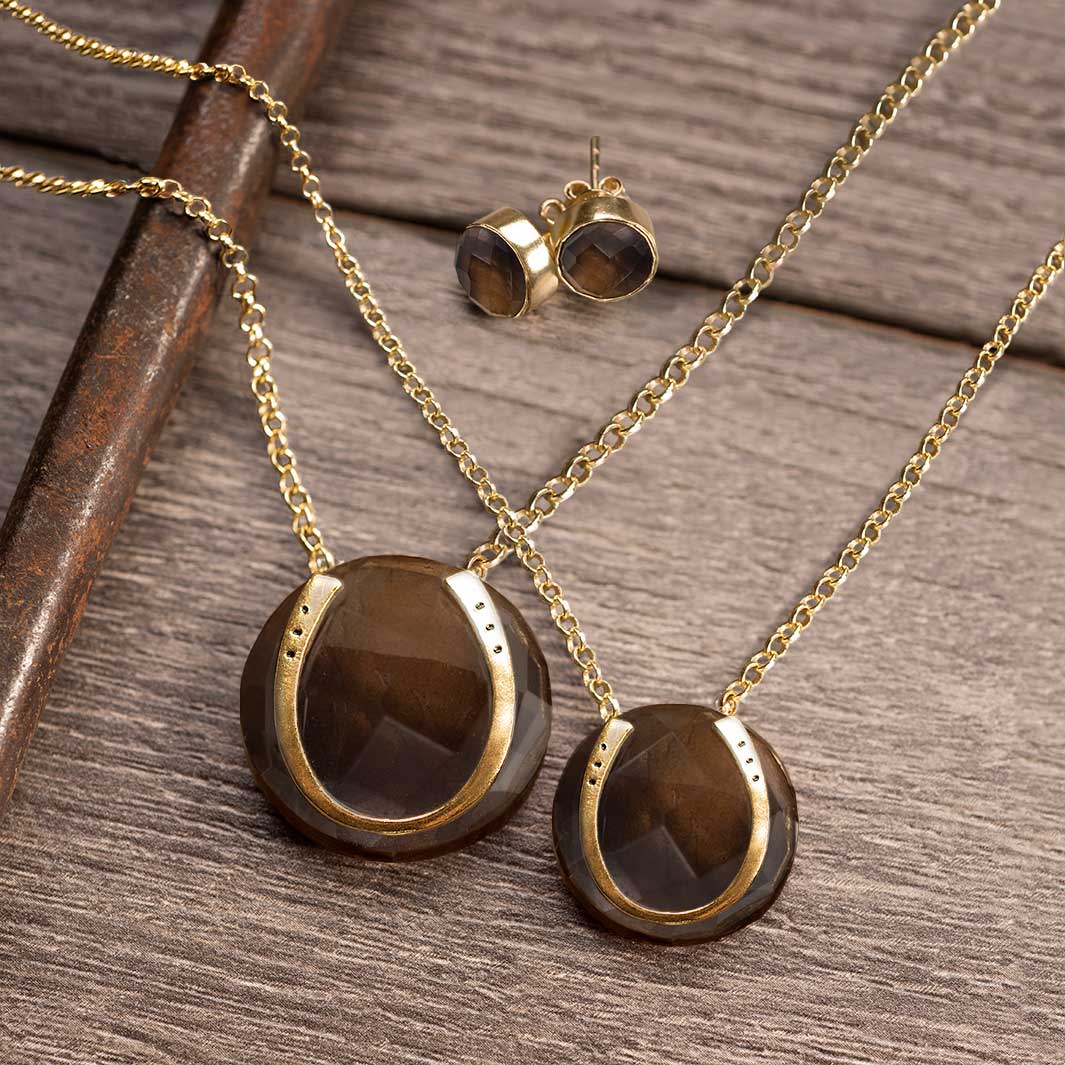 Smokey Topaz Horseshoe Necklace Urban-Equestrian