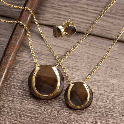 Smokey Topaz Horseshoe Necklace Urban-Equestrian
