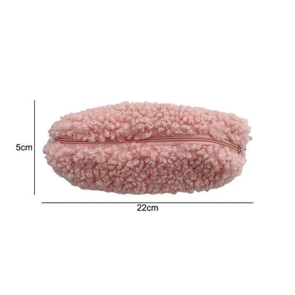 Soft Plush Pencil Case Stationery Pouch Cosmetic Zipper Pouch Bag Simple Lightweight Design Stevvex