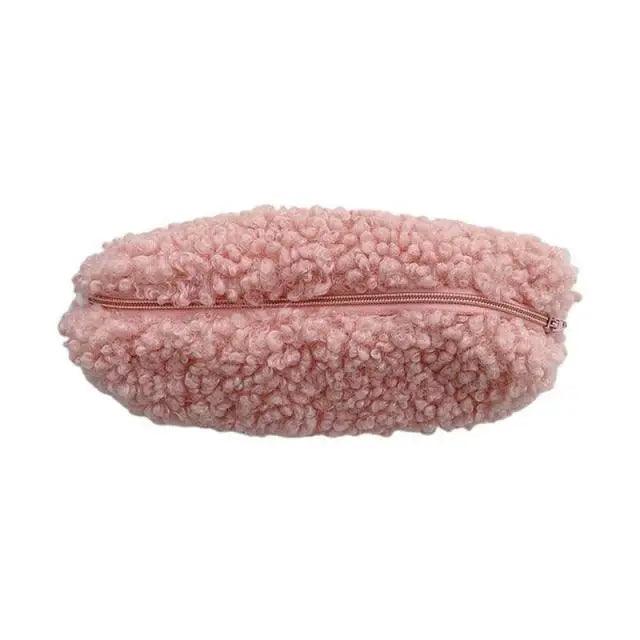 Soft Plush Pencil Case Stationery Pouch Cosmetic Zipper Pouch Bag Simple Lightweight Design Stevvex