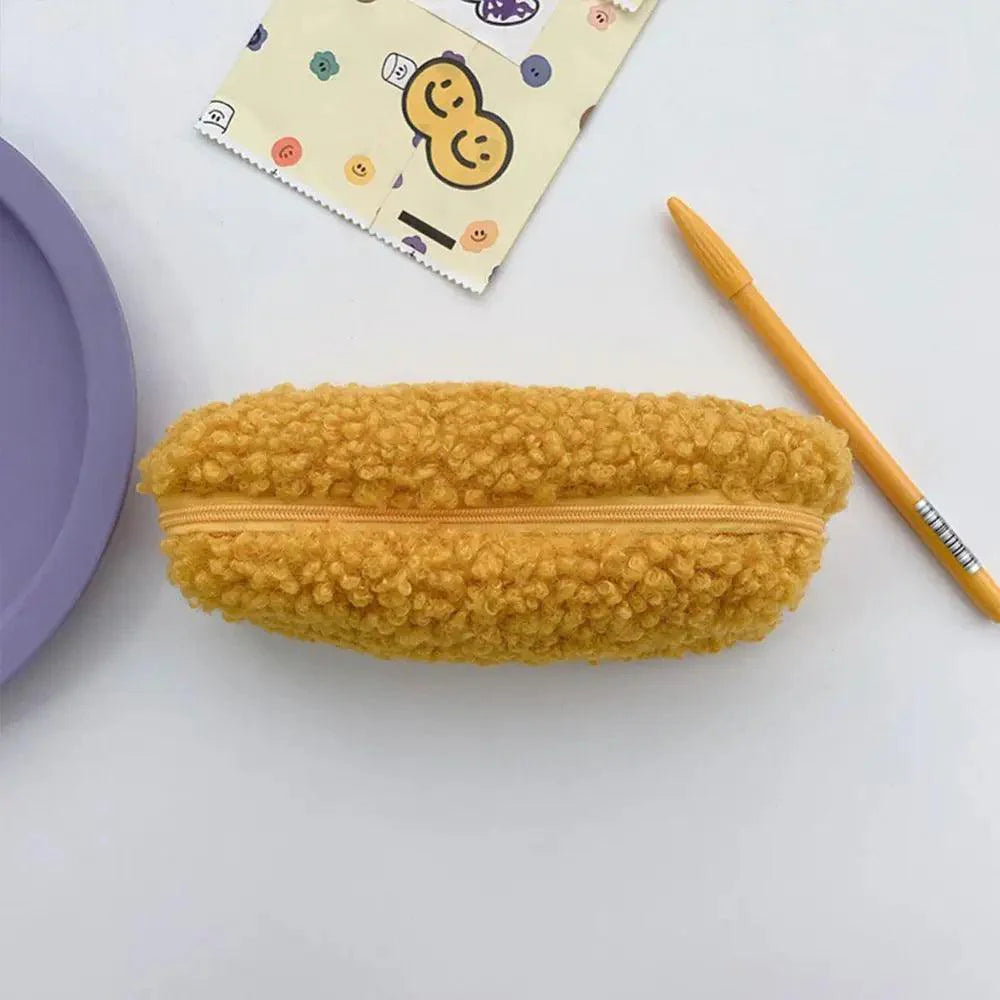 Soft Plush Pencil Case Stationery Pouch Cosmetic Zipper Pouch Bag Simple Lightweight Design Stevvex