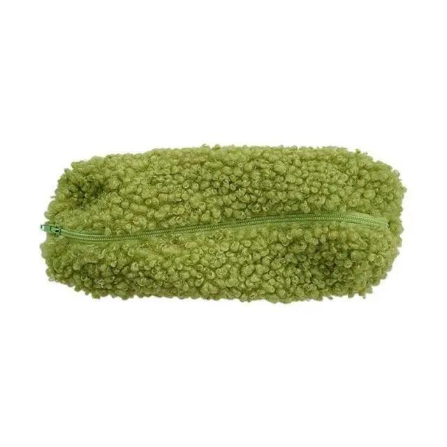 Soft Plush Pencil Case Stationery Pouch Cosmetic Zipper Pouch Bag Simple Lightweight Design Stevvex