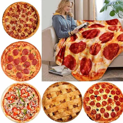 Soft Warm Pizza Round Blanket Travel Portable Wearable Winter Comfortable Blanket Perfect Autumn Gift Stevvex