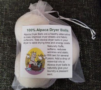 Solid White Wet Felted Alpaca Dryer Balls Purely Alpaca