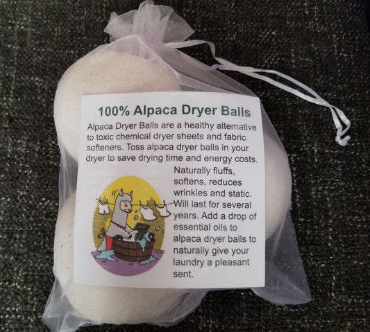 Solid White Wet Felted Alpaca Dryer Balls Purely Alpaca