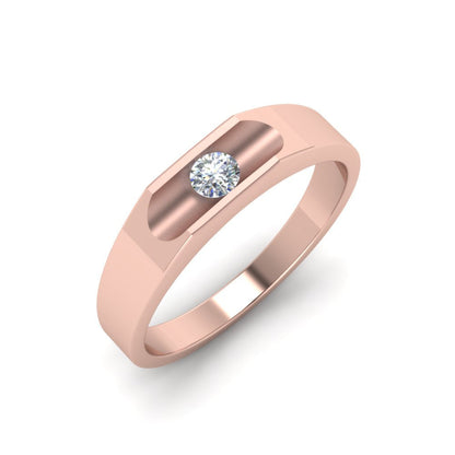 Half Bezel Solitaire Mens Diamond Ring Fascinating Diamonds