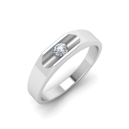 Half Bezel Solitaire Mens Diamond Ring Fascinating Diamonds