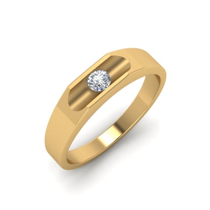 Half Bezel Solitaire Mens Diamond Ring Fascinating Diamonds