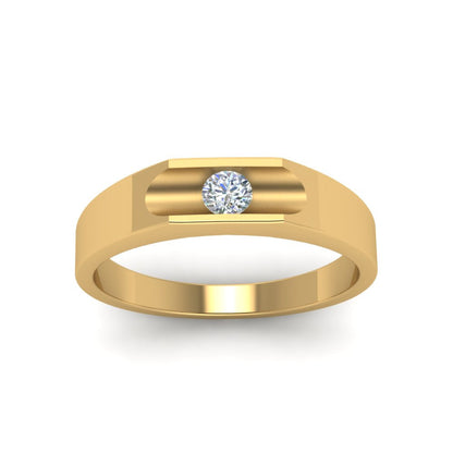 Half Bezel Solitaire Mens Diamond Ring Fascinating Diamonds