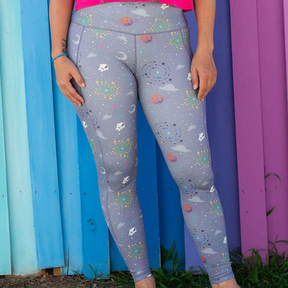 Adult "Glitterverse" Space Leggings with Pockets Princess Awesome & Boy Wonder
