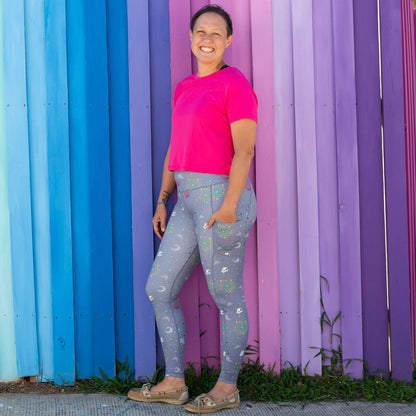 Adult "Glitterverse" Space Leggings with Pockets Princess Awesome & Boy Wonder
