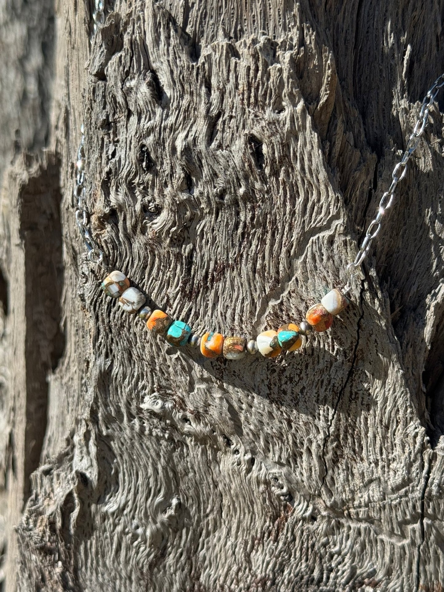 Spiny Oyster Turquoise Beaded Chain Necklace Wild Junkie