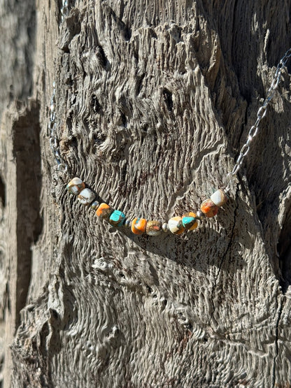 Spiny Oyster Turquoise Beaded Chain Necklace Wild Junkie