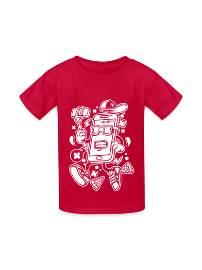 Boys Selfie Cell Phone Short Sleeve Crewneck T-Shirt NicholesGifts