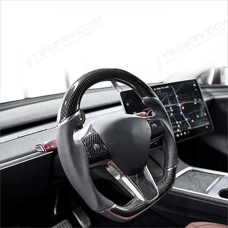 Sport Grip Carbon Fiber Steering Wheel for Tesla Model 3 / Y【Style 40】 Tesery Official Store