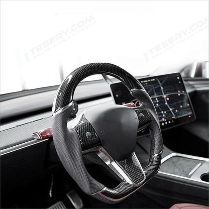 Sport Grip Carbon Fiber Steering Wheel for Tesla Model 3 / Y【Style 40】 Tesery Official Store